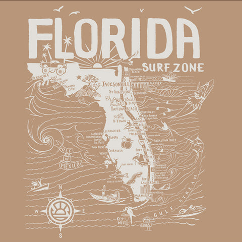Distant Local X Islanders Florida Map Crew Sweatshirt - Latte