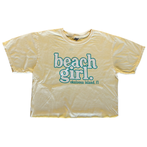 Beach Girl Okaloosa Island Crop Tee - Butter