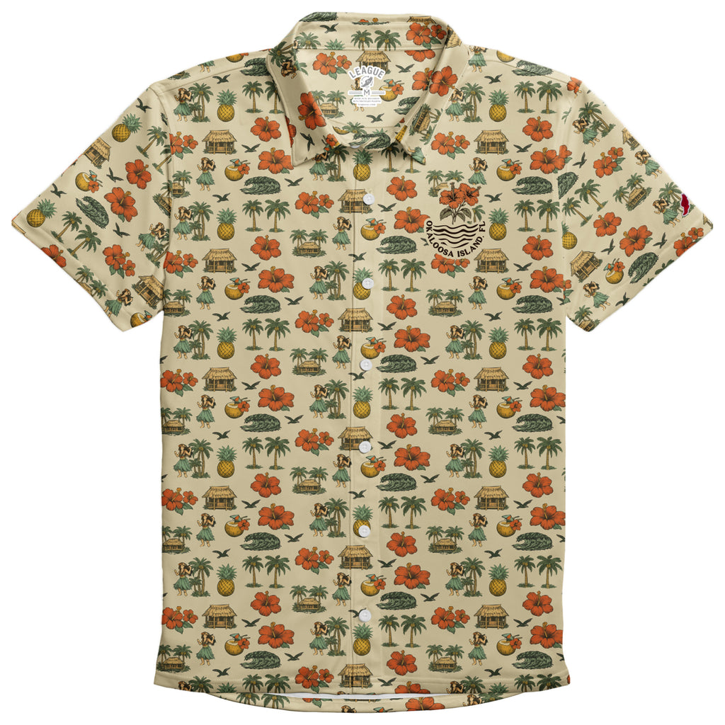 Islanders Tiki Hula Button-Up Shirt