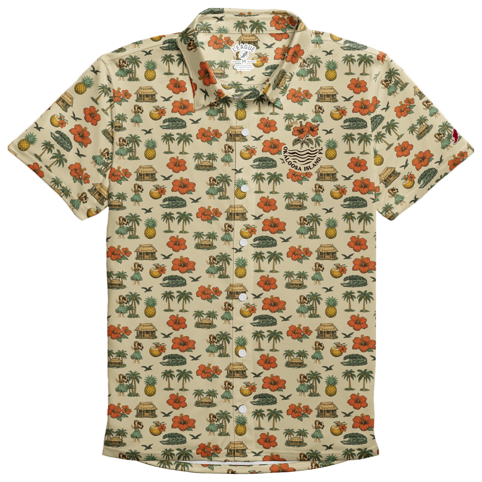 Islanders Tiki Hula Button-Up Shirt
