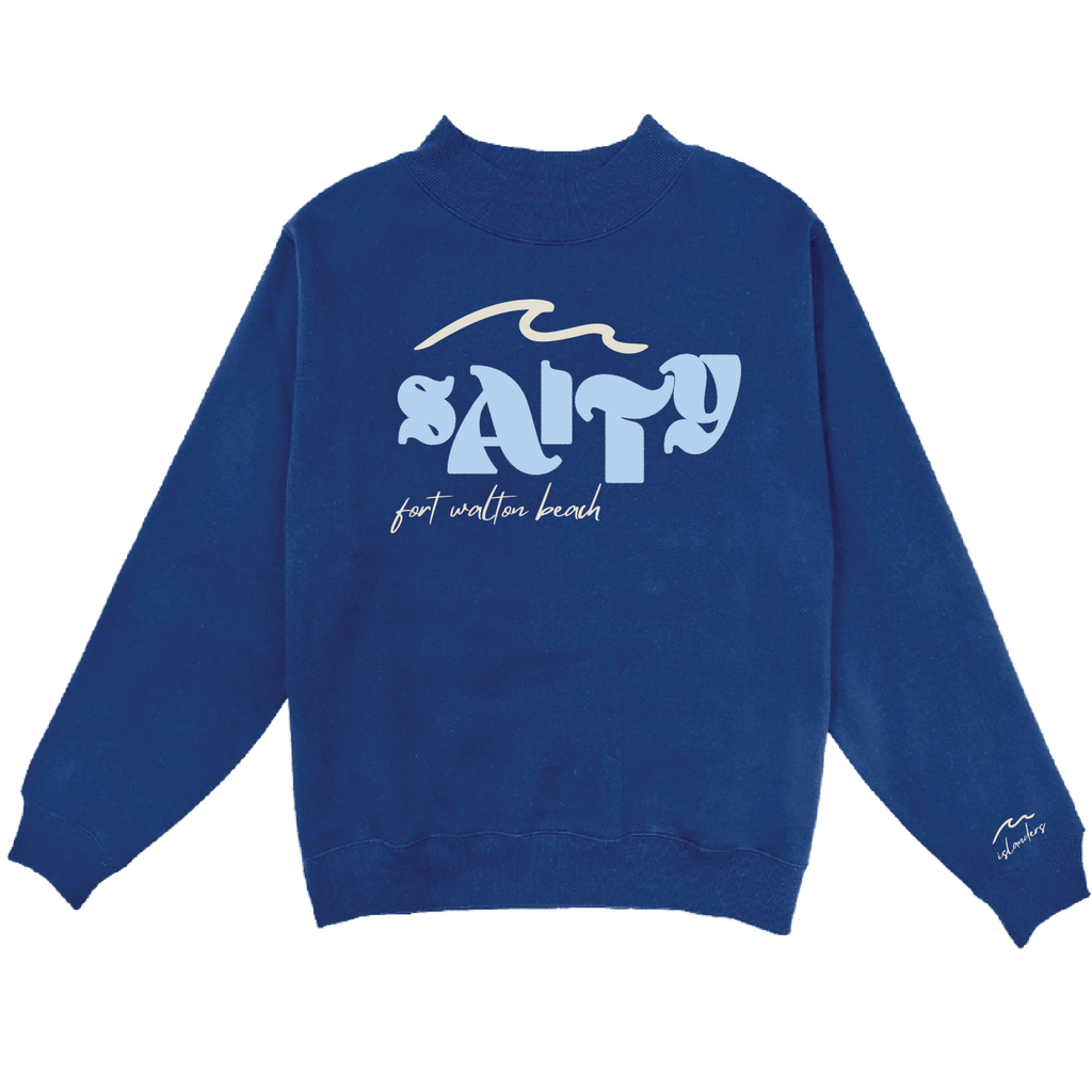 Islanders Salty Mock Neck Royal Blue