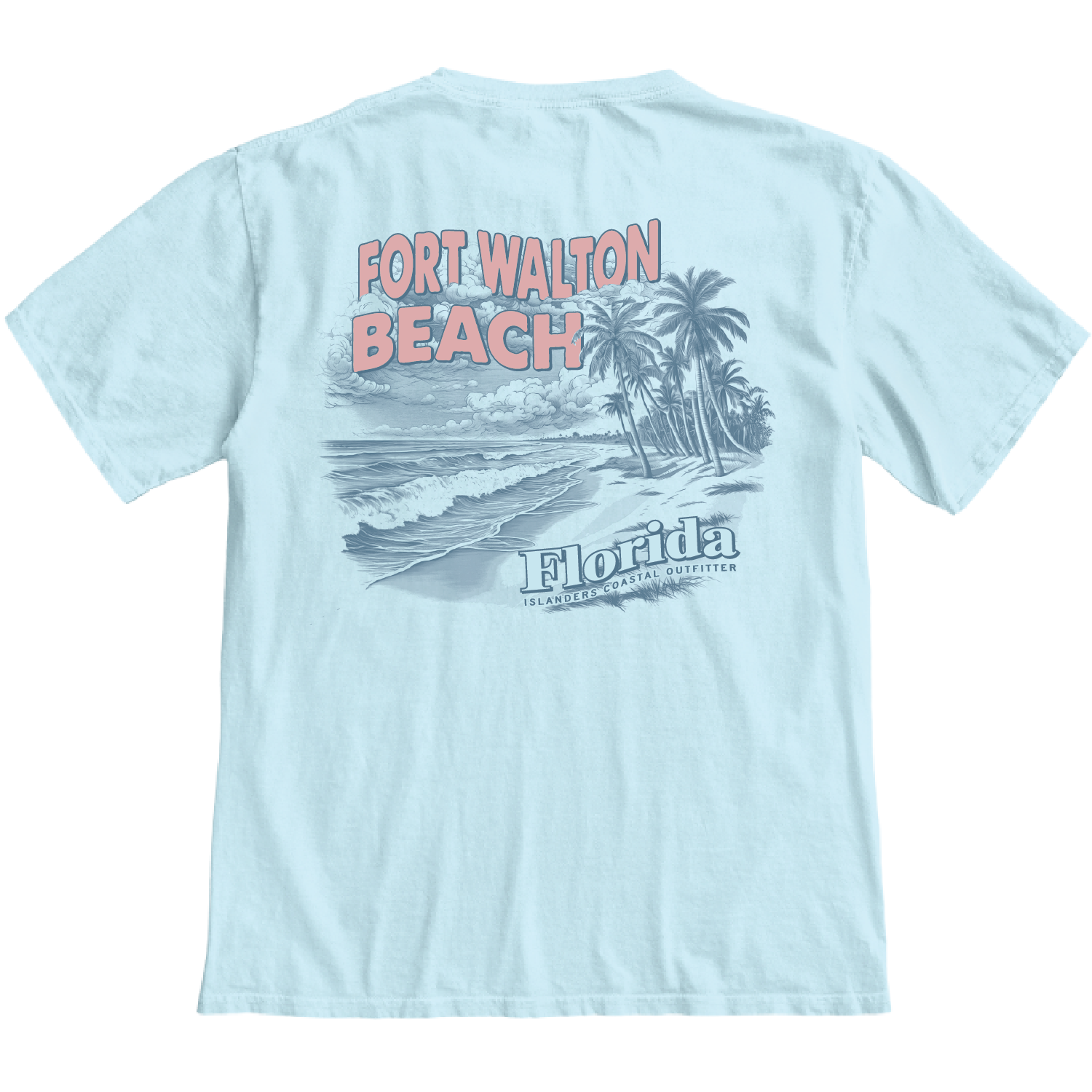 Islanders Best of Times Beach Palm Tee Powder Blue -COMING SOON