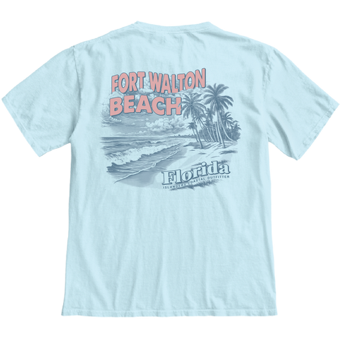 Islanders Best of Times Beach Palm Tee Powder Blue -COMING SOON