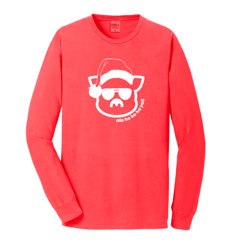 Santa Pig Beach Wash Long Sleeve Tee