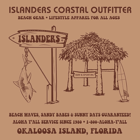 Islanders Tiki Retro Ad Crew Sweatshirt - Latte