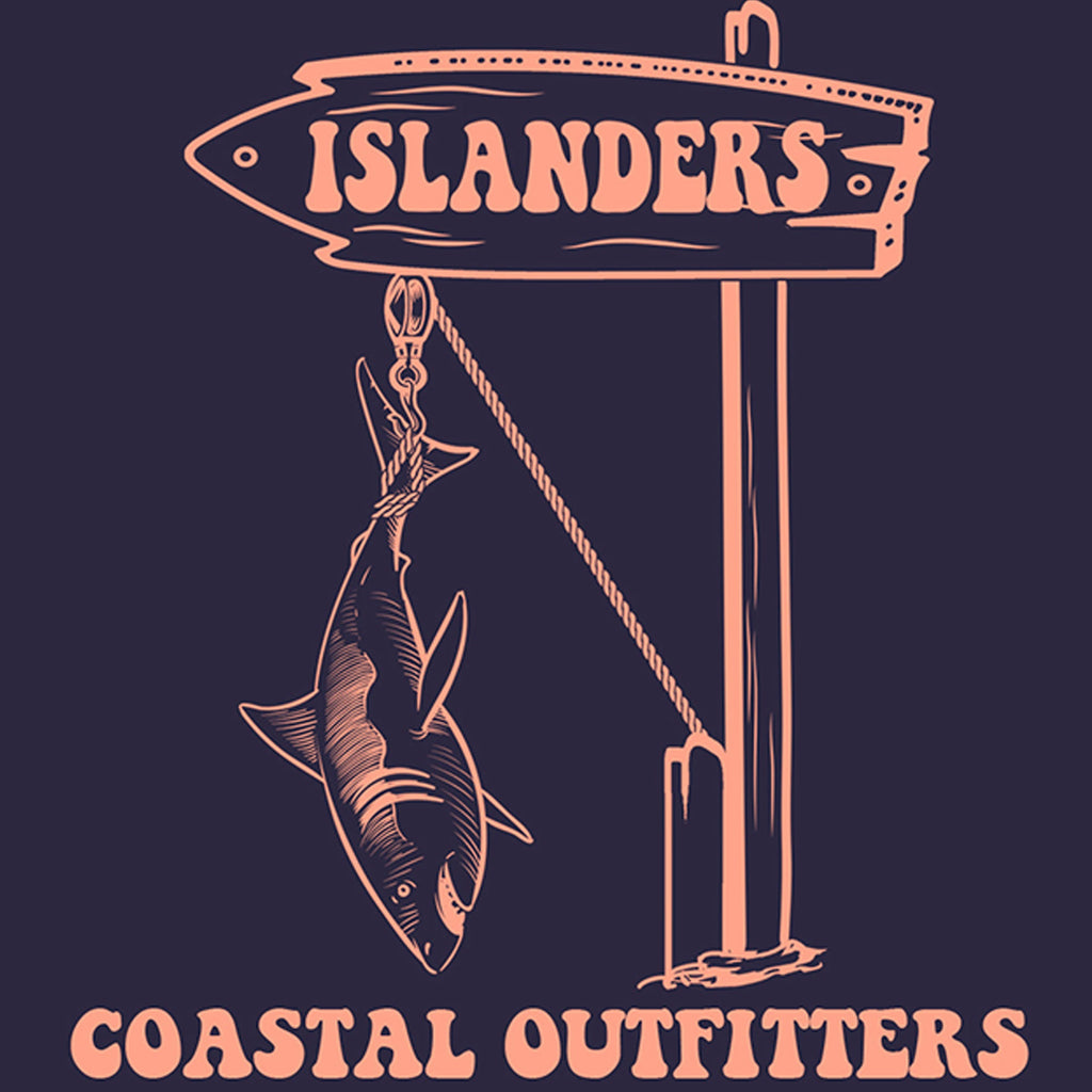 Islanders Tiki Retro Ad T-Shirt - Navy