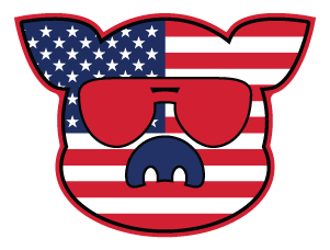 Islanders USA Flag Red Detail Pig Face Sticker