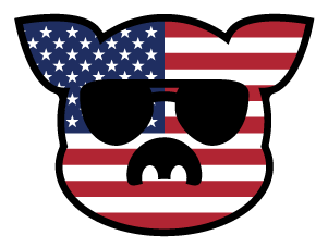 Islanders USA Flag Black Detail Pig Face Sticker