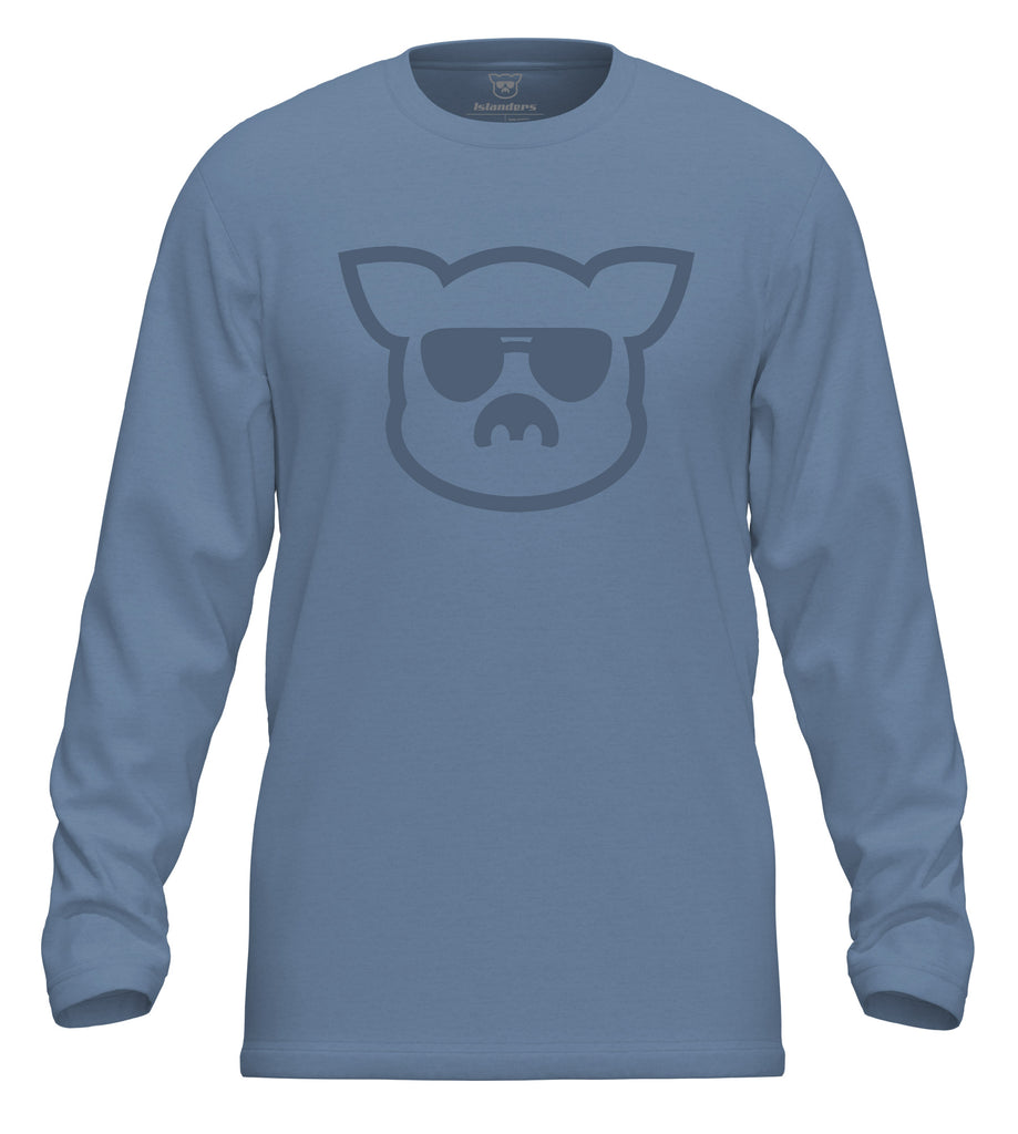 Islanders Pig Face Long Sleeve T-Shirt - Blue Jean