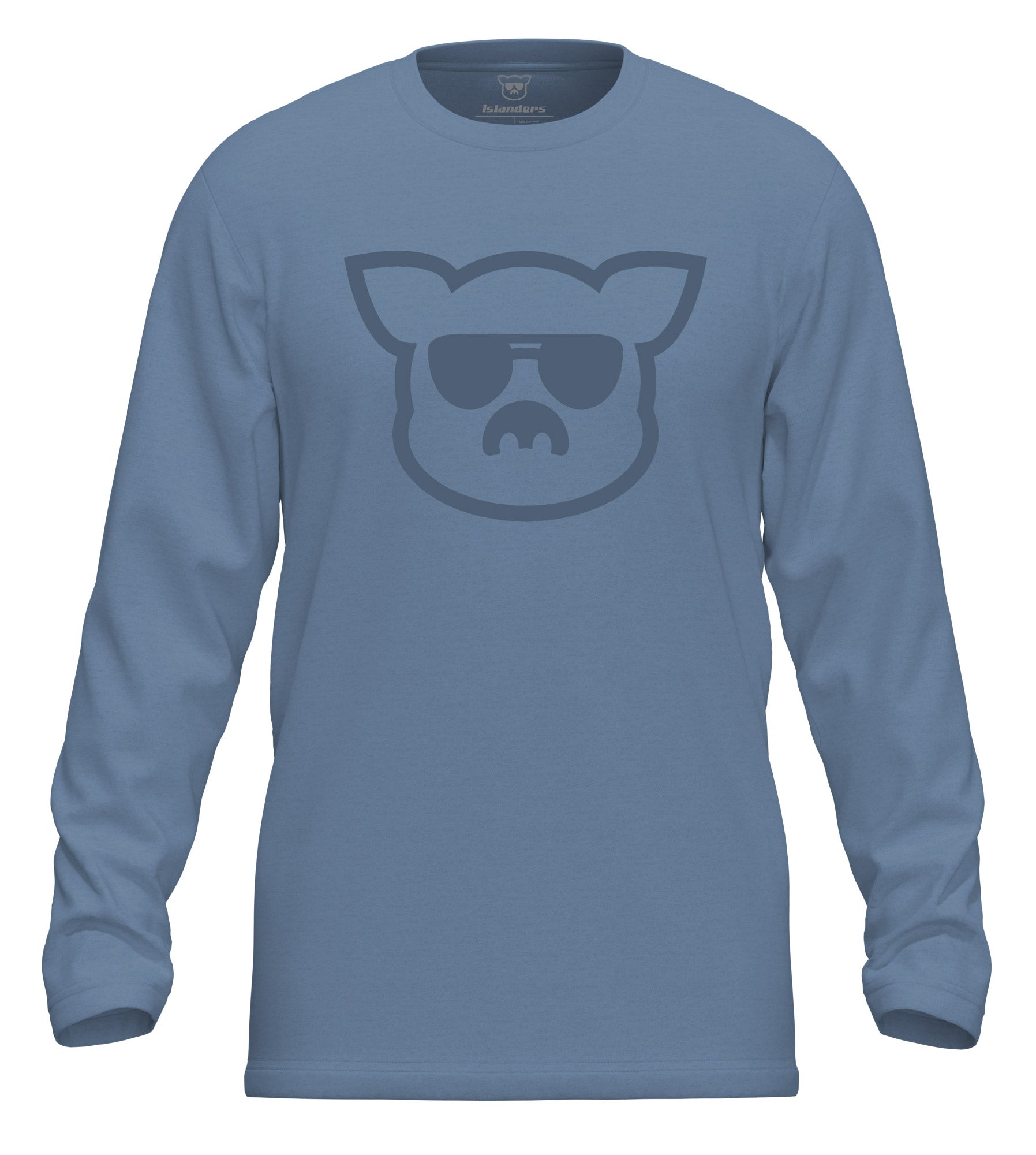 Islanders Pig Face Long Sleeve T-Shirt - Blue Jean