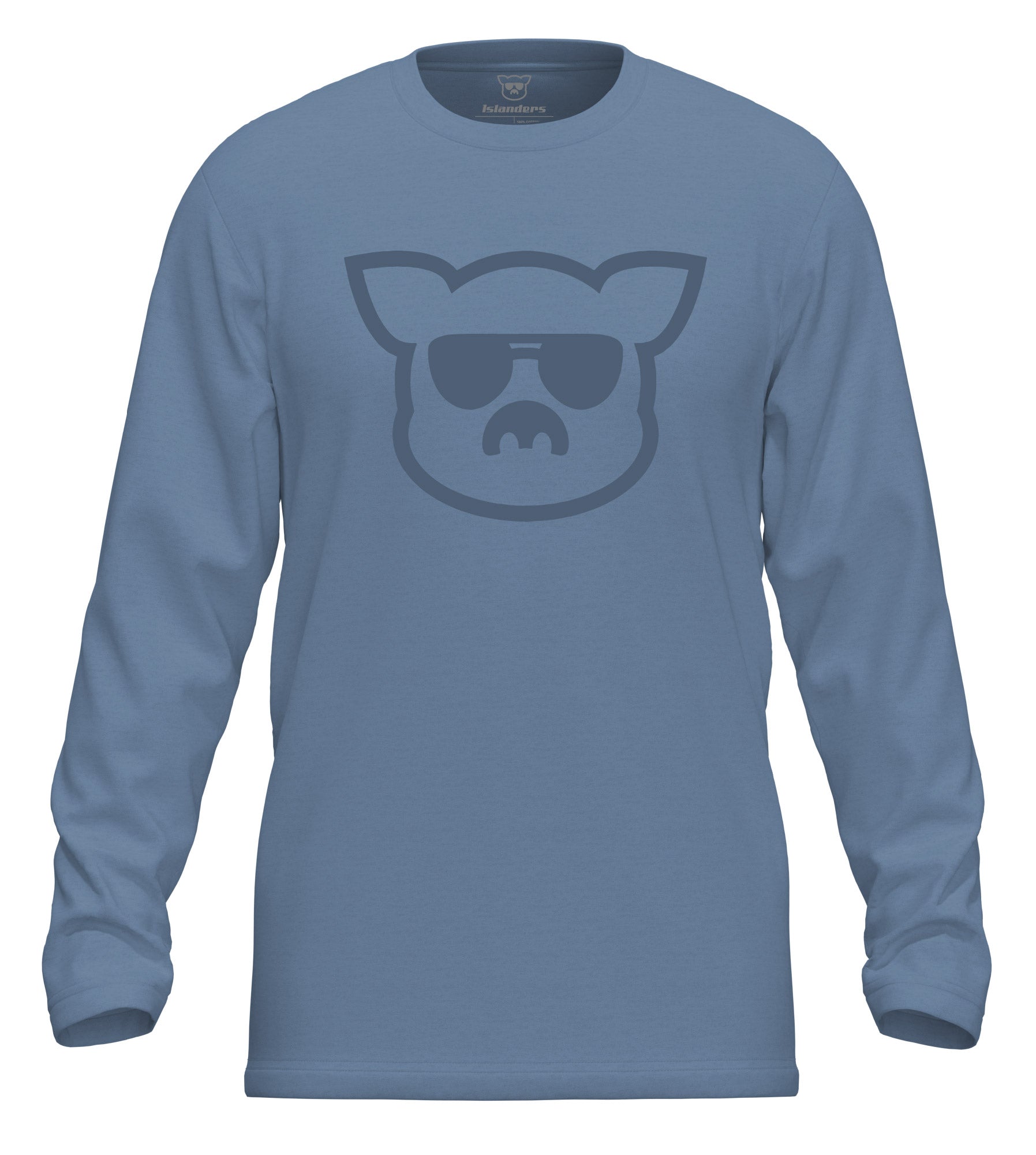 Islanders Pig Face Long Sleeve T-Shirt - Blue Jean