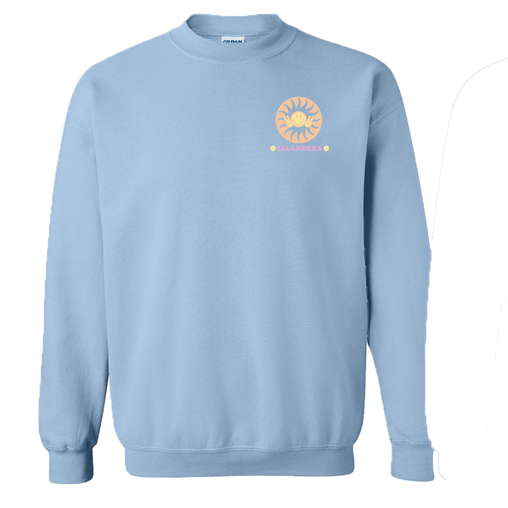 Islanders Beach Happy Crew Sweatshirt - Light Blue